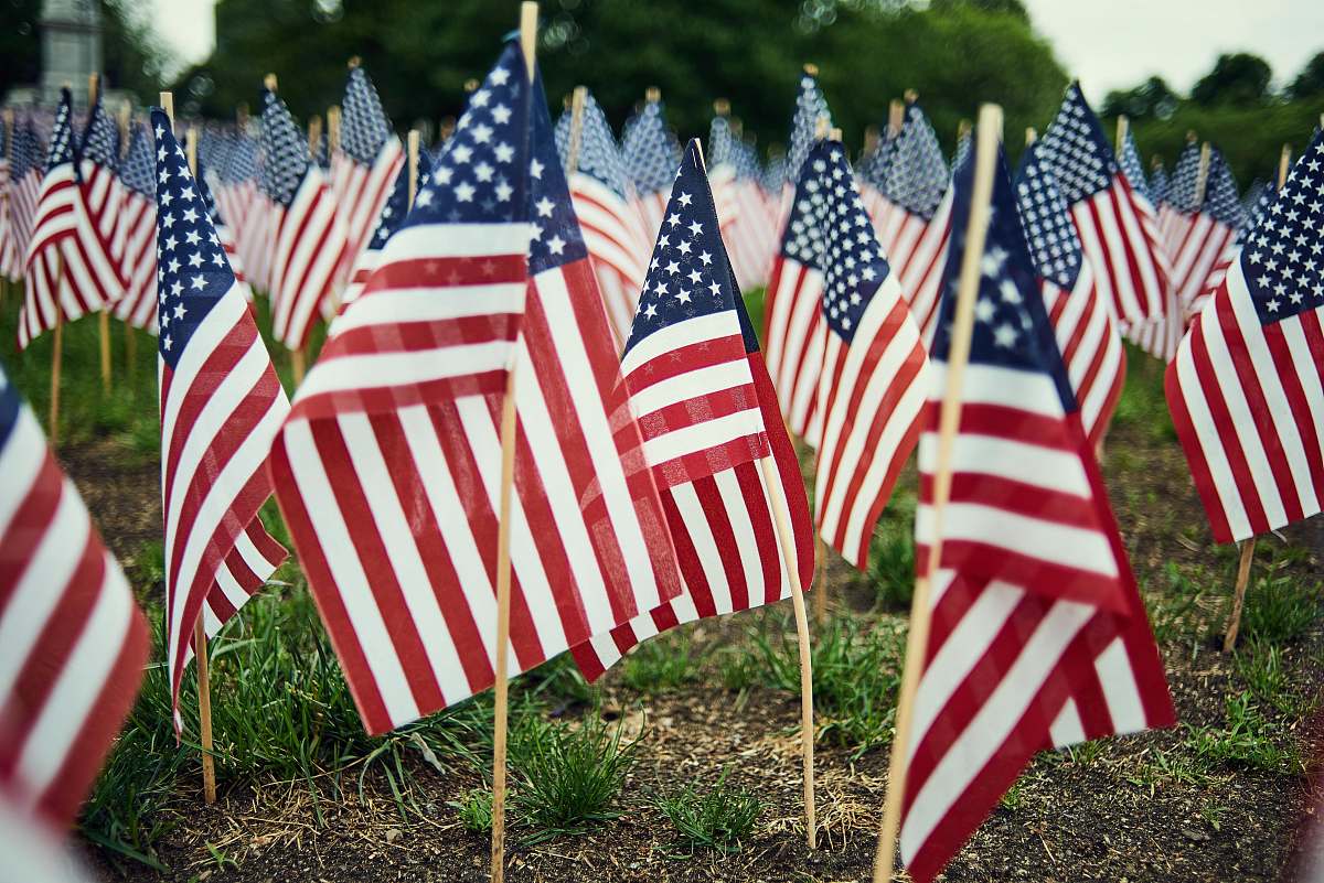american flag American flag lot boston